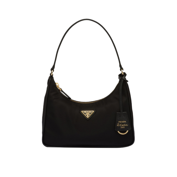 PRADA Hobo Shoulder Bag Gold Hardware Leather Strap 22×12×6cm