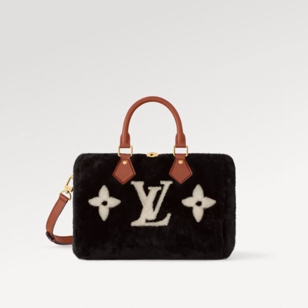 LV Speedy Bandoulière 25 M11797 in Black Shearling