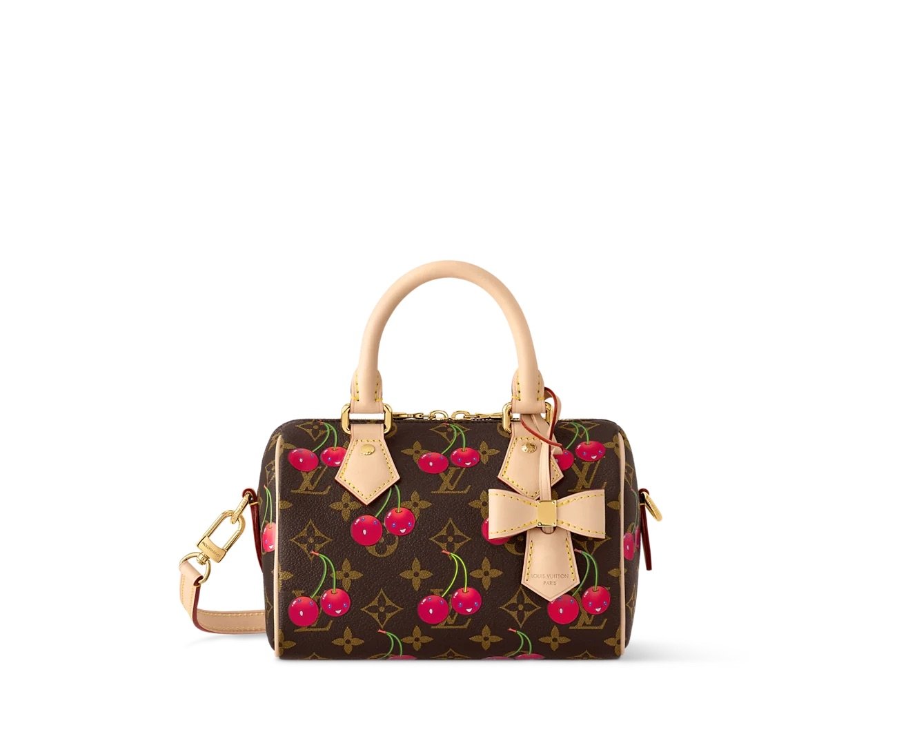 LouisV M13094 Speedy Bandouliere Cherry Monogram Canvas (20.5x13.5x12cm)
