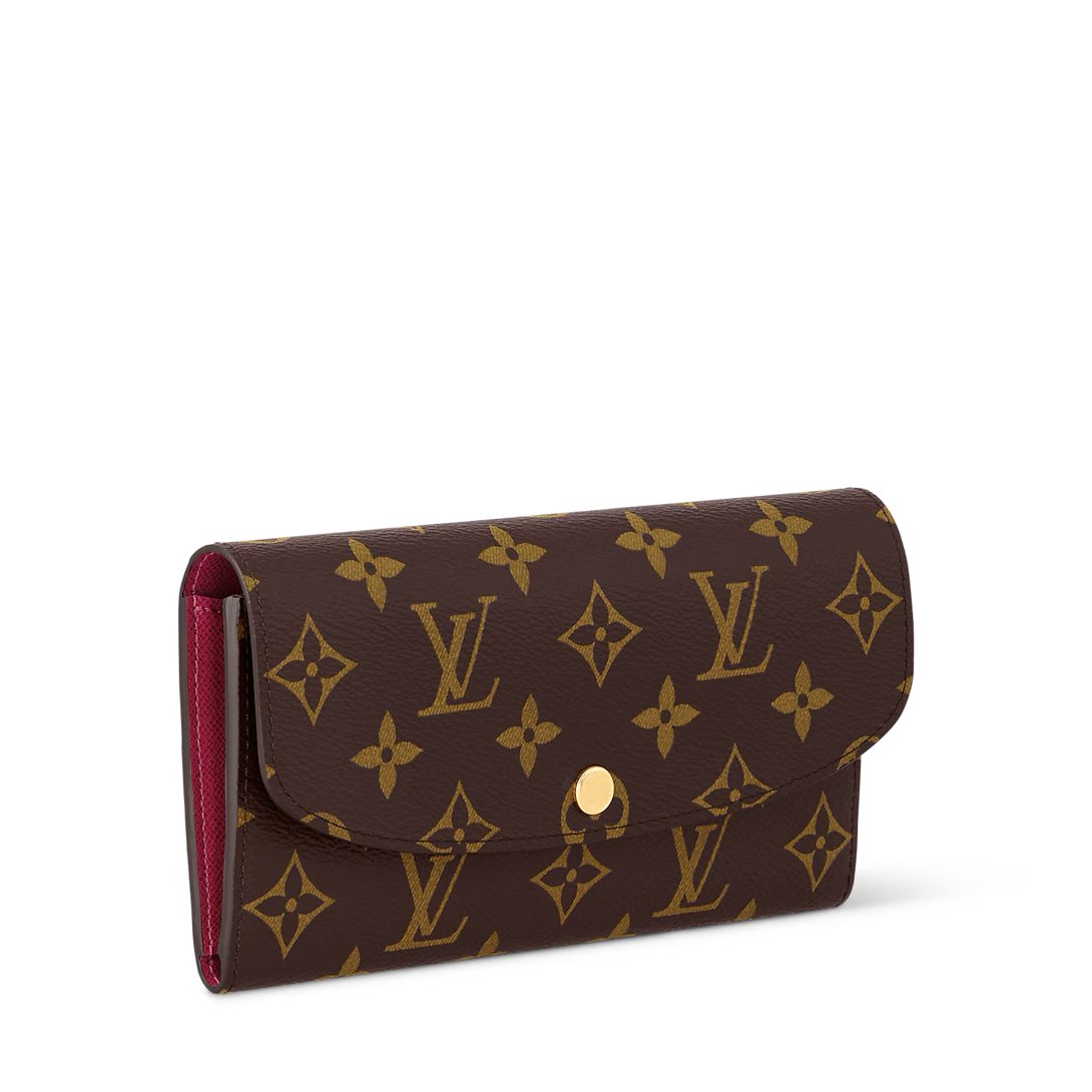 LouisV M60697 Emilie Wallet Monogram Canvas Purple Gold Hardware (19x10x2cm)