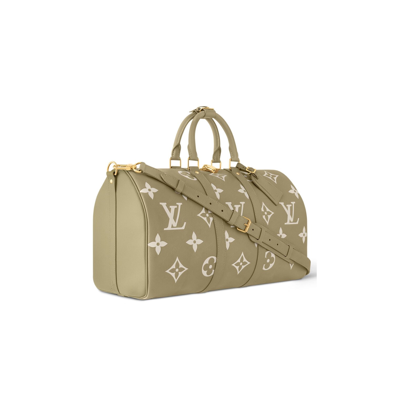 LouisV M46671 Keepall Bandoulière 45 Monogram Empreinte Green (45x27x20cm)