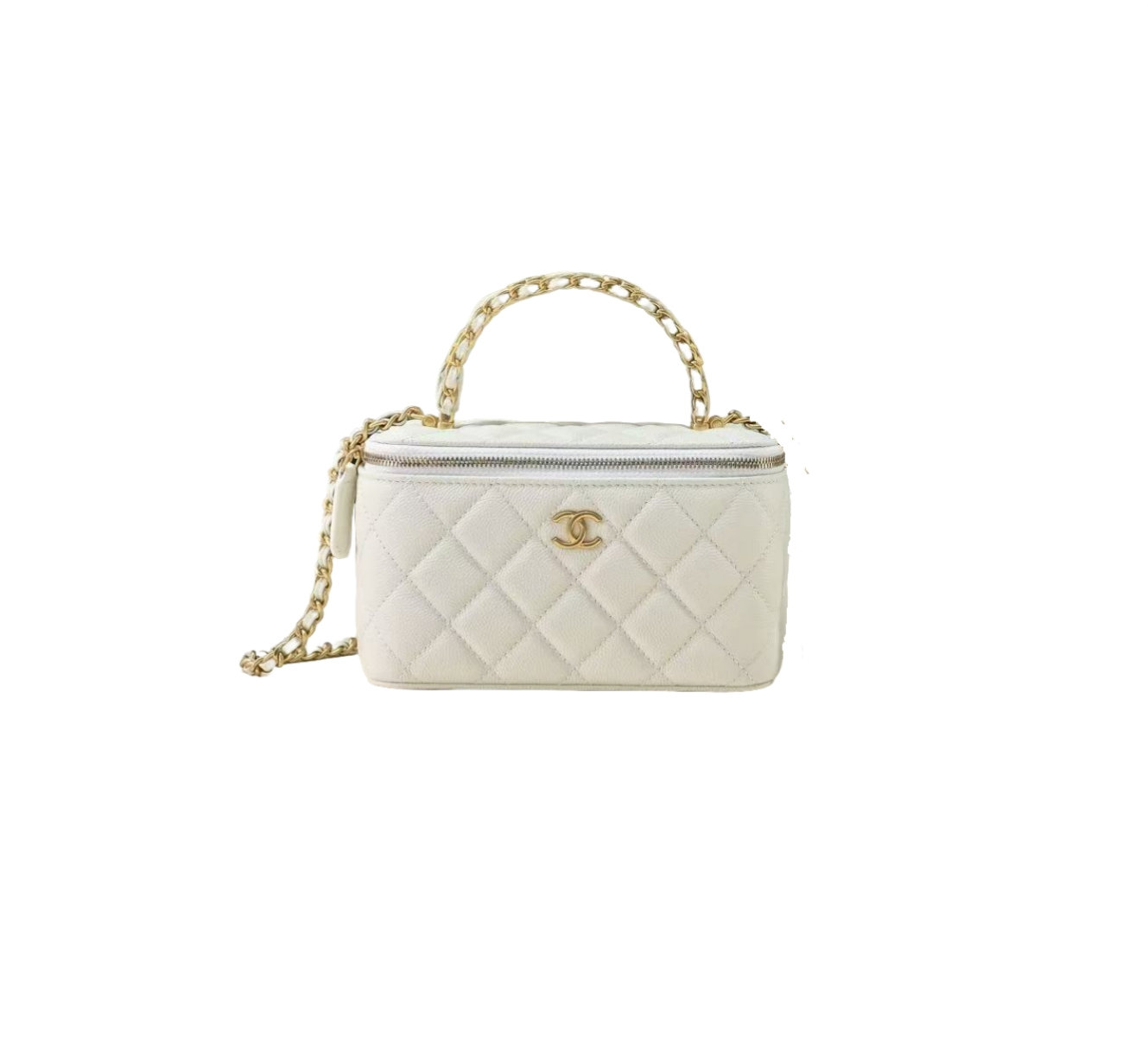 AP4799 coco MASTER CRYSTALS TOP HANDLE VANITY WHITE (17*9.5*8cm)