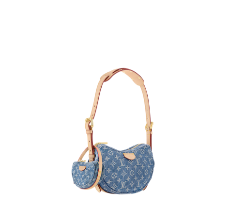 M46856  LV MASTER DENIM CROISSANT MM (25*15*5cm)