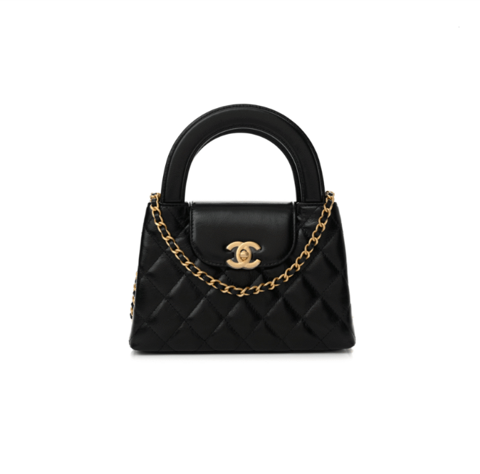 AP3435 COCO Master Shiny Aged CALFSKIN QUILTED Kelly Mini Nano Shopper (12.5*8*4cm)