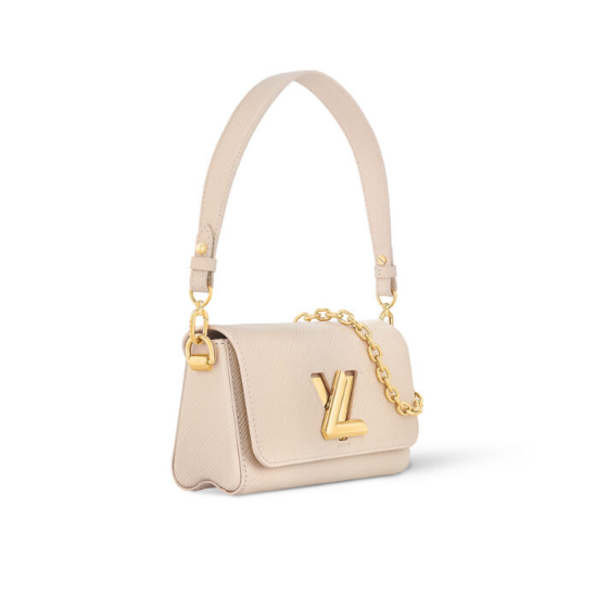 M24550 LouisV Twist West Bag – Cream, 12 × 7 × 23.5 cm