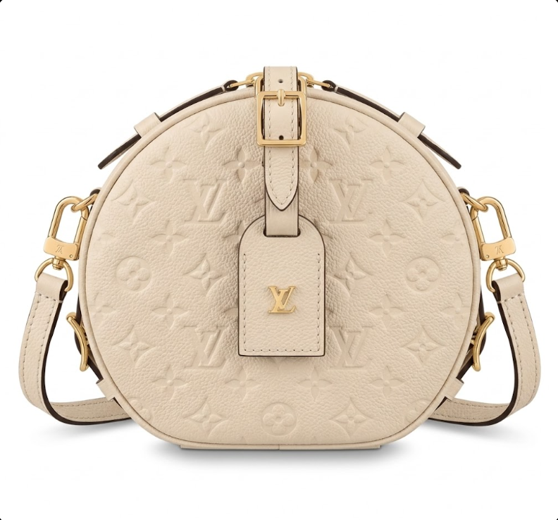 M45167 LouisV Boîte Chapeau Souple Bag – Monogram Empreinte, 20 × 22.5 × 8 cm