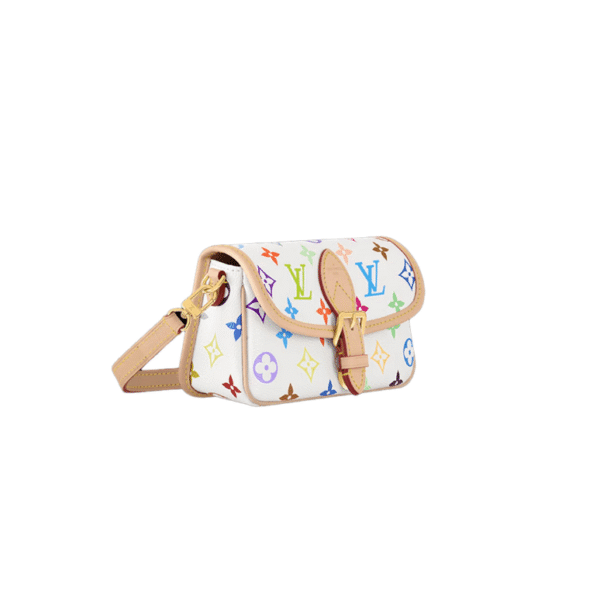 M14194 LouisV Nano Diane Bag – Takashi Murakami Multicolor White, 19 × 10.5 × 6 cm
