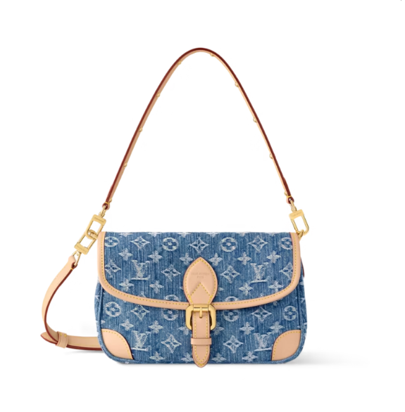 M13070 LouisV Diane Bag – Denim Blue, 24 × 15 × 9 cm