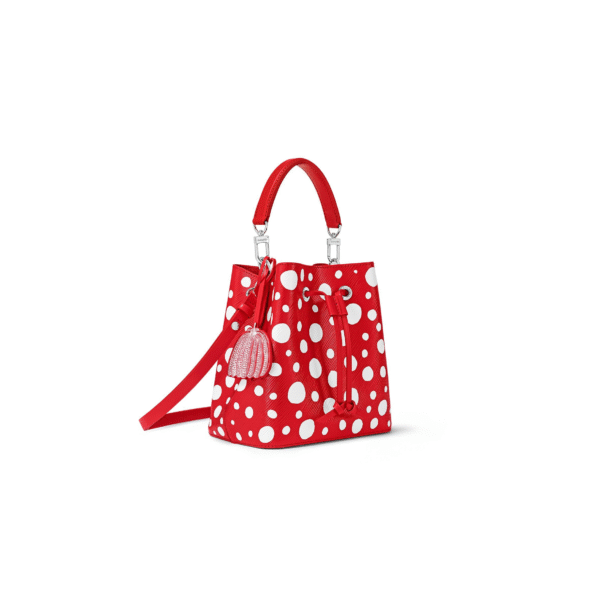 M21730 LouisV NeoNoé BB Bag – Printed Monogram Floral Red, 20 × 20 × 13 cm