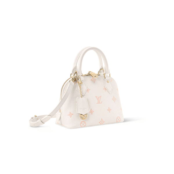 M27574 LouisV Alma BB Bag - Strawberry Milk Pink Monogram Leather Classic - 23.5 × 17.5 × 11.5 cm