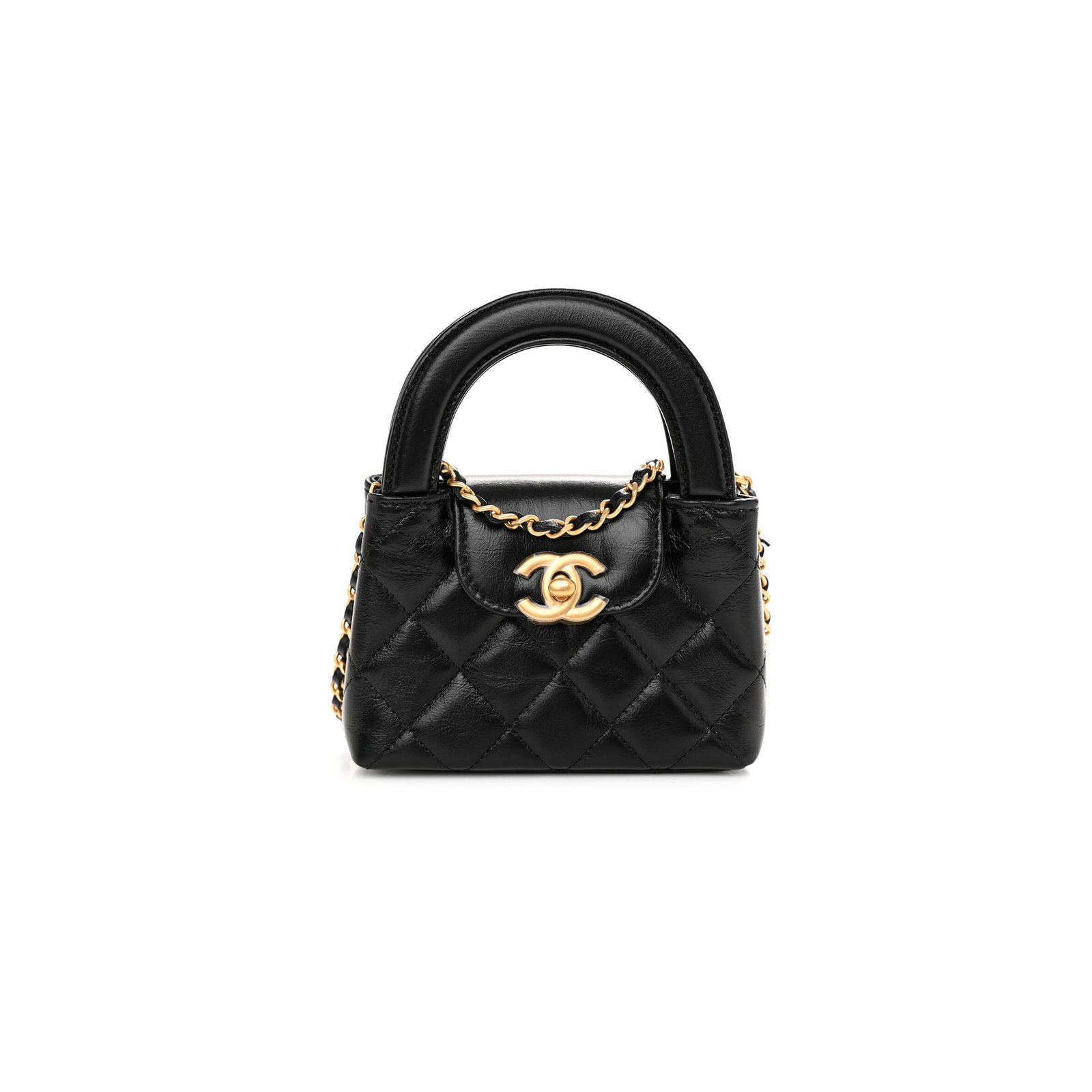 AP3435 CHANEL MASTER SHINY AGED CALFSKIN QUILTED KELLY MINI NANO SHOPPER (12.5*8*4cm)