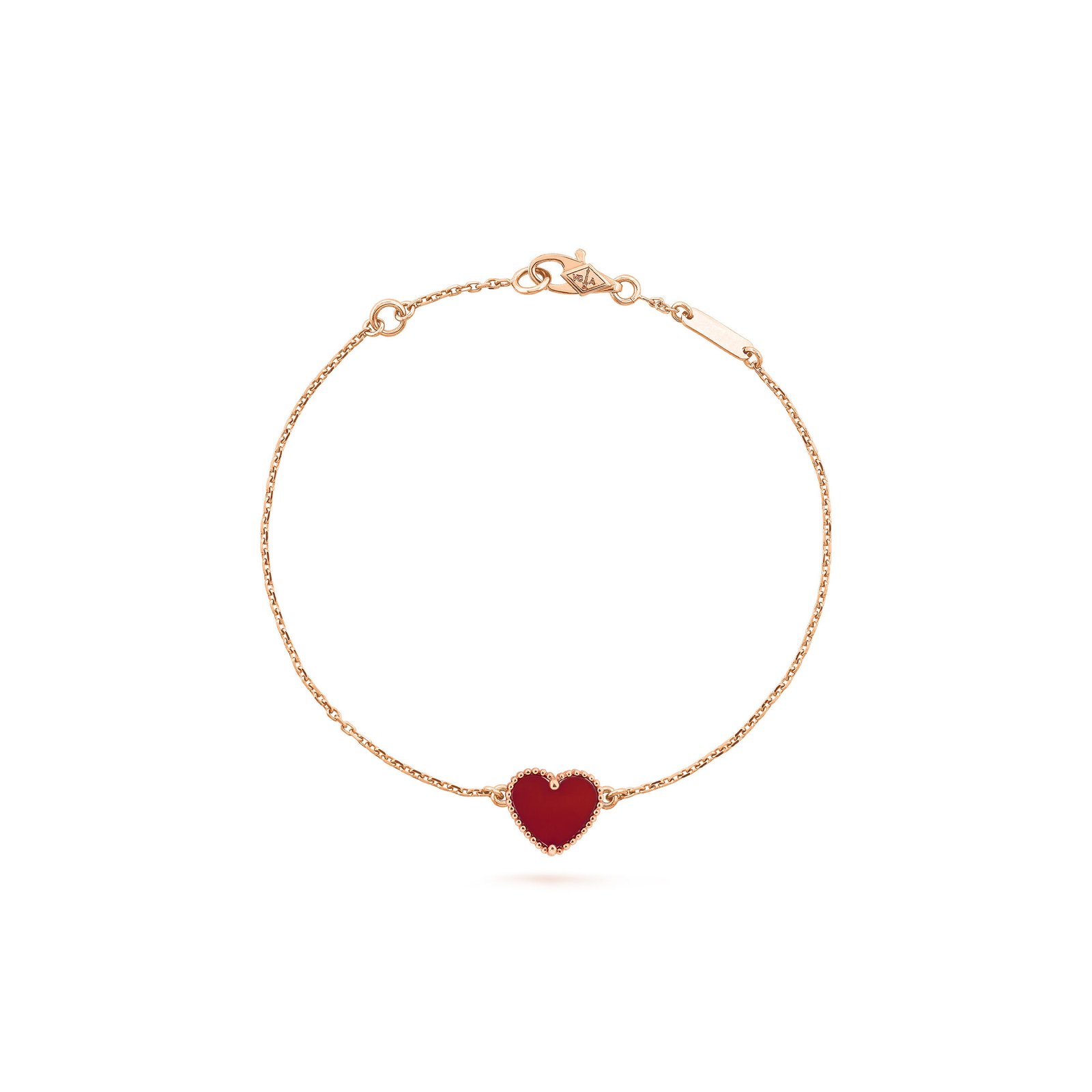 VCA SWEET ALHAMBRA HEART BRACELET - ROSE GOLD, CARNELIAN VCARN59L00
