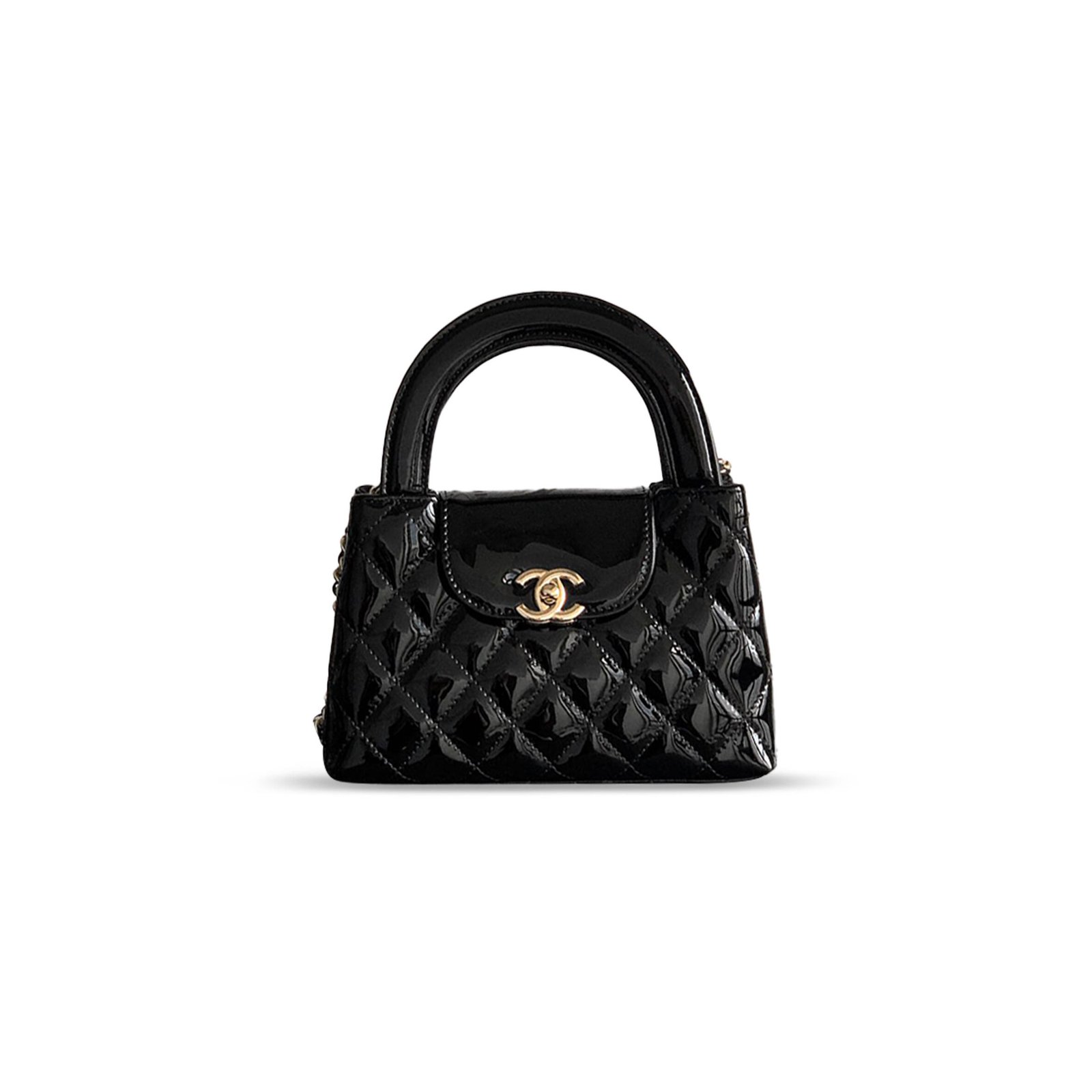 AS4416 CHANEL MASTER 25A MINI KELLY BAG PATENT CALFSKIN  (19*13*7cm)