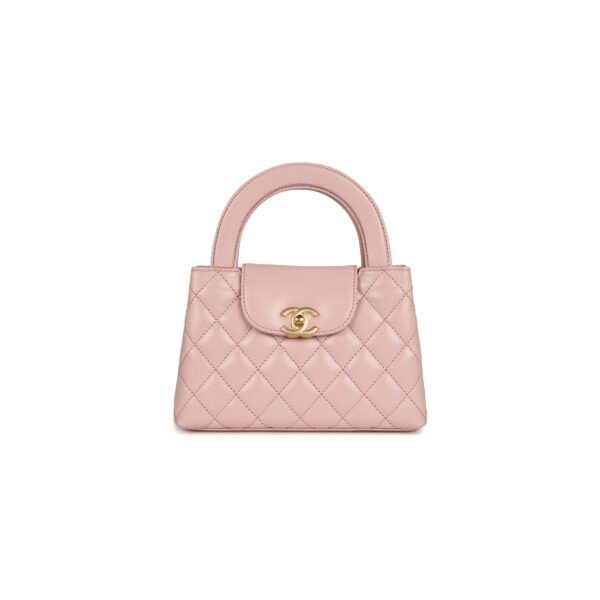 AS4416 CHANEL MASTER SMALL KELLY SHOPPER CALFSKIN LIGHT PINK GOLD HARDWARE (19*13*7cm)