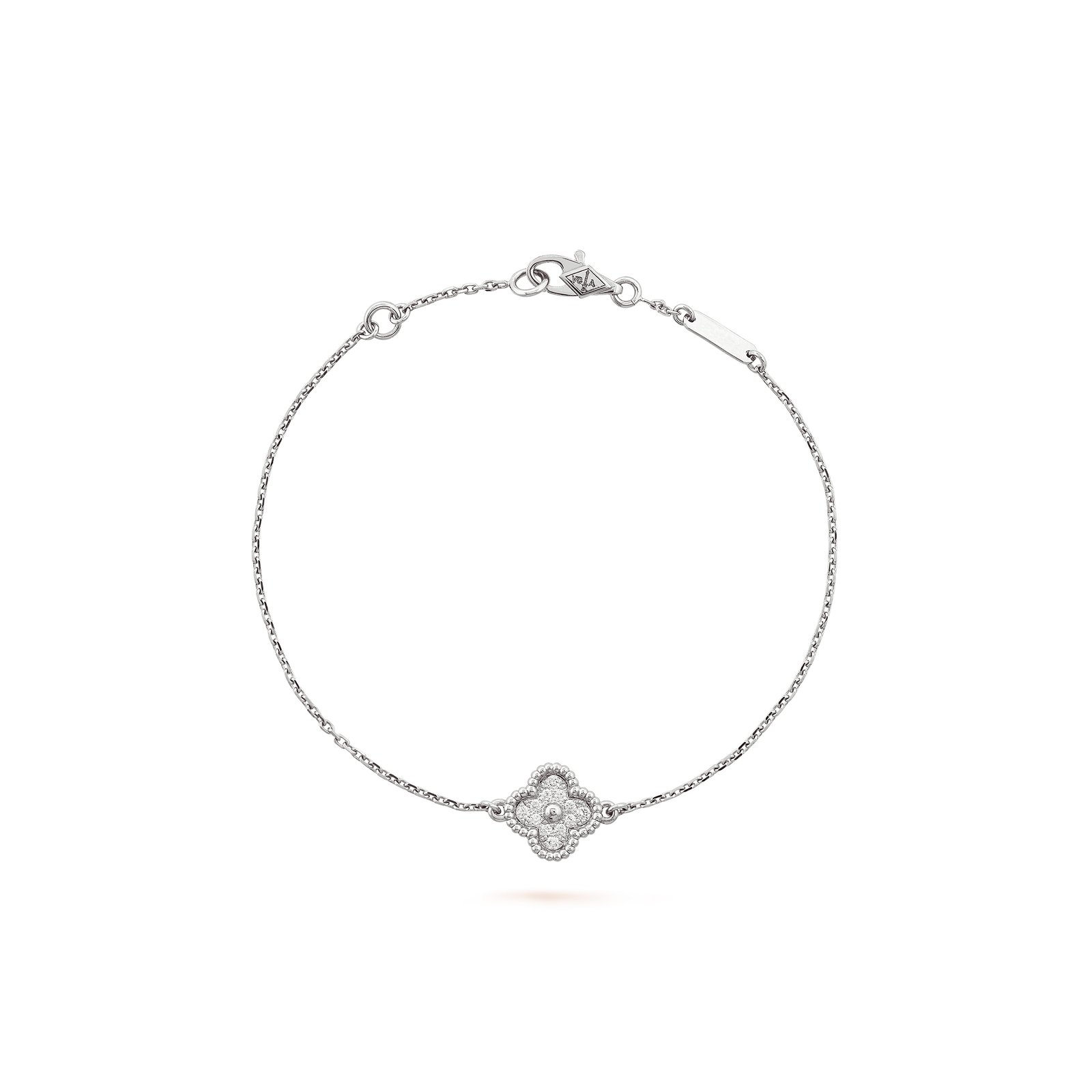 VCARO85600 SWEET ALHAMBRA BRACELET, 1 MOTIF - WHITE GOLD, DIAMOND