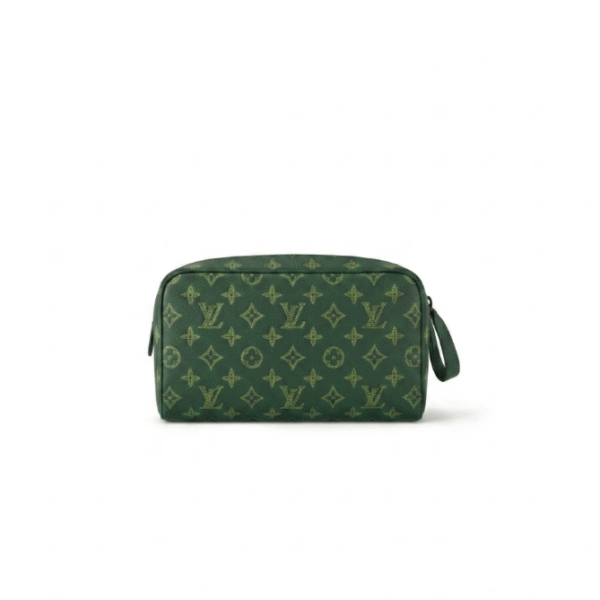 M112639 LouisV Dopp Kit Bag - Green Monogram Canvas  Leather - 28 × 15 × 16.5 cm