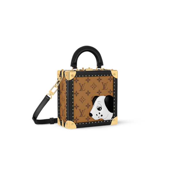 M11206 LouisV Mini Square Trunk Bag - Yellow Dog Print Monogram Reverse Canvas  Leather - 17 × 17 × 8 cm