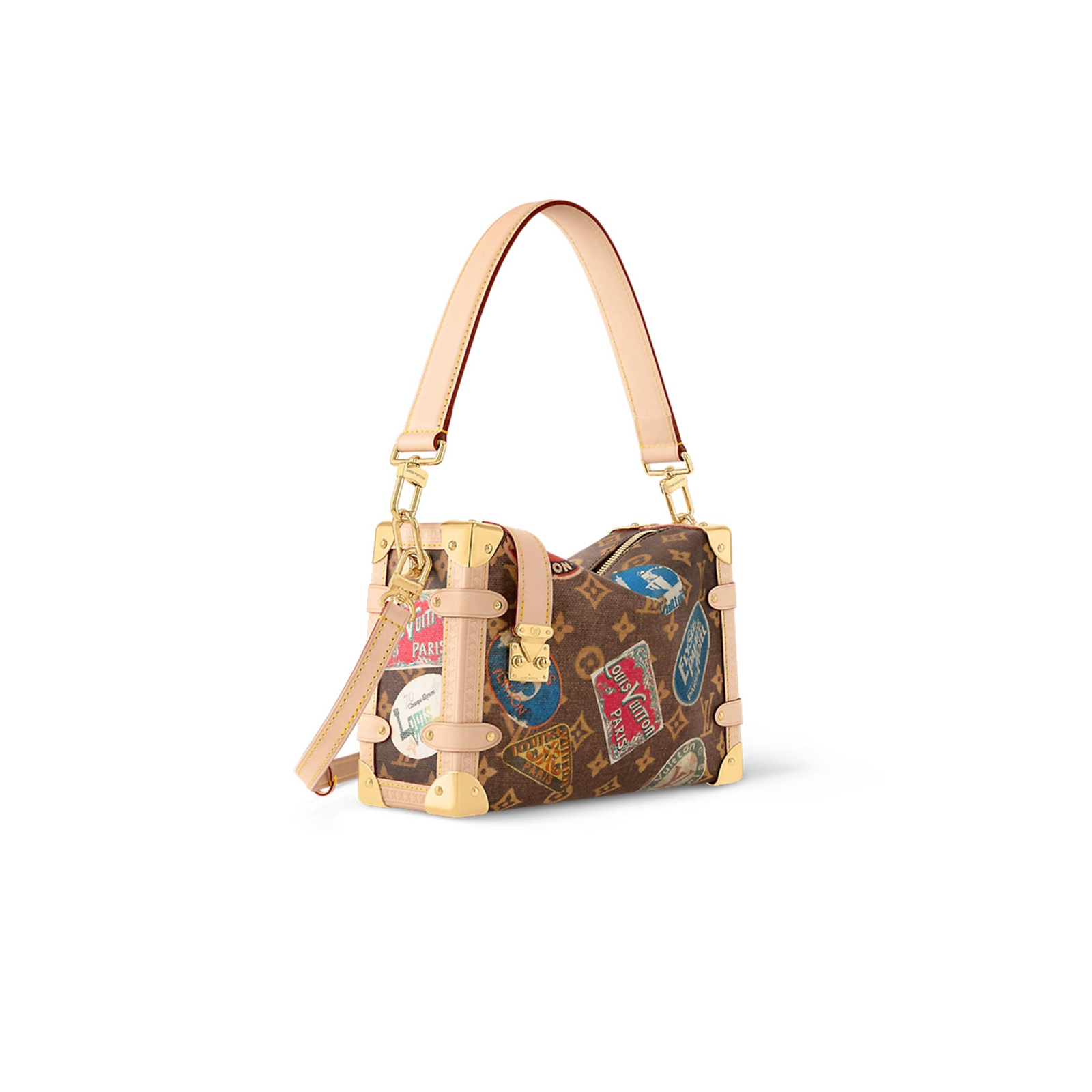 M47085 LouisV Side Trunk Medium Bag - Resin Coated Canvas  Leather - 21 × 14 × 6 cm