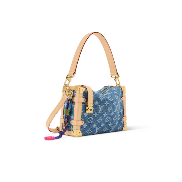 **M47085 LouisV Side Trunk Medium Bag - Resin Coated Canvas / Leather - 21 × 14 × 6 cm**