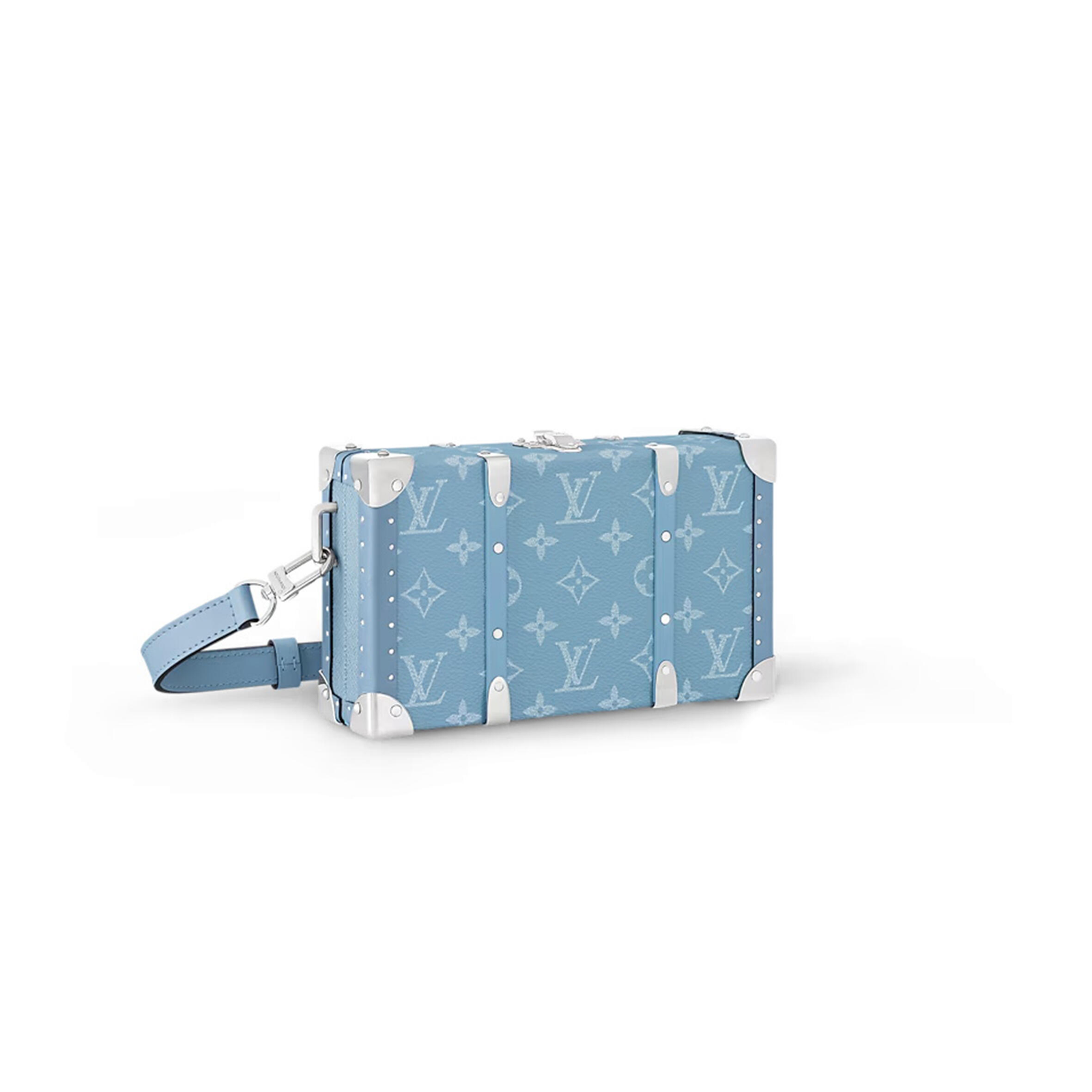 M13562 LouisV Wallet Trunk Bag - Blue Monogram Canvas  Leather - 12.3 × 6 × 21.5 cm