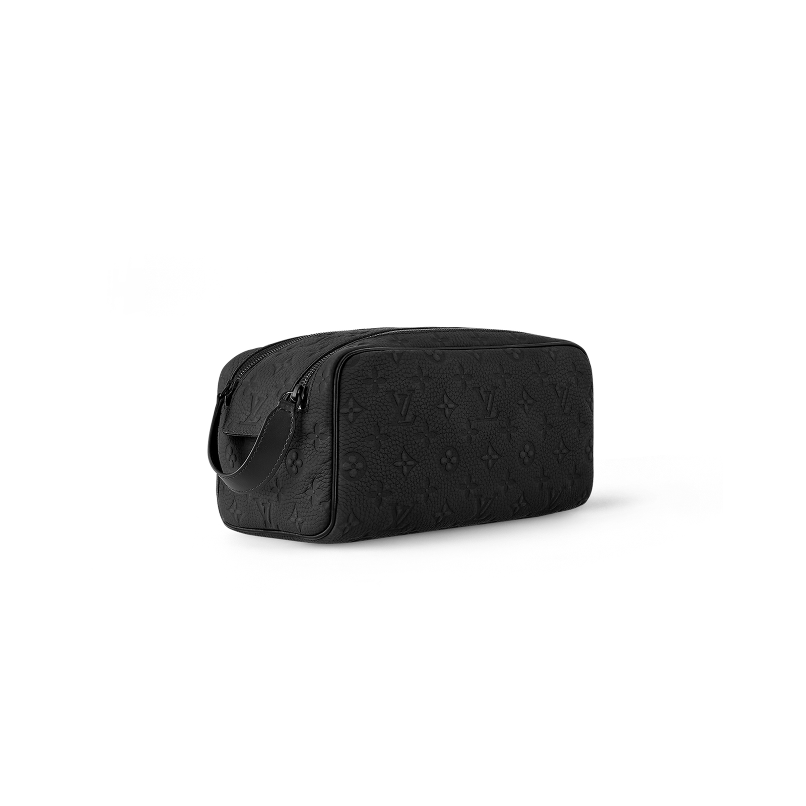 M59478  LouisV Dopp Kit Bag - Black Monogram Embossed Leather - 28 × 15 × 16.5 cm