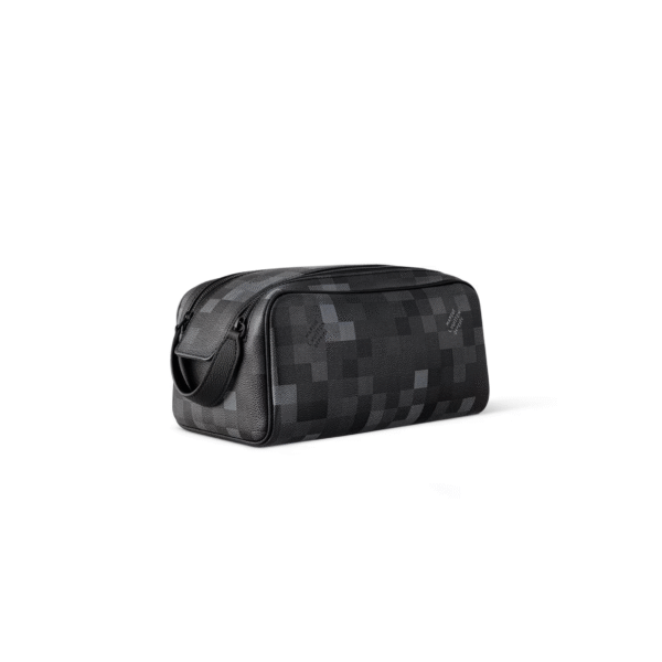 M15109 LouisV Dopp Kit Bag - Damoflage Black Canvas  Leather - 15 × 16.5 × 28 cm