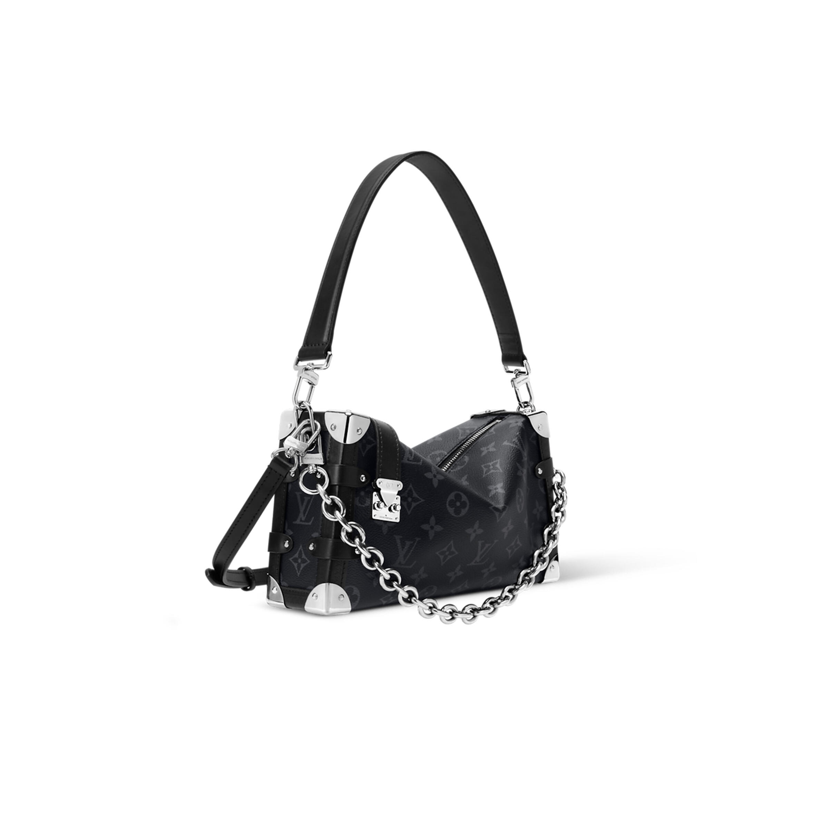 M26226 LouisV Side Trunk East West Bag - Monogram Eclipse Canvas / Leather - 28 × 15 × 7 cm