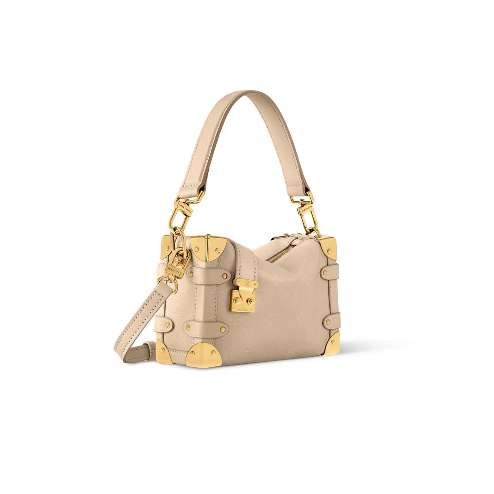 M23817  M14571 LouisV Side Trunk PM Bag - Khaki Monogram Embossed Leather - 19 × 12.5 × 7.5 cm