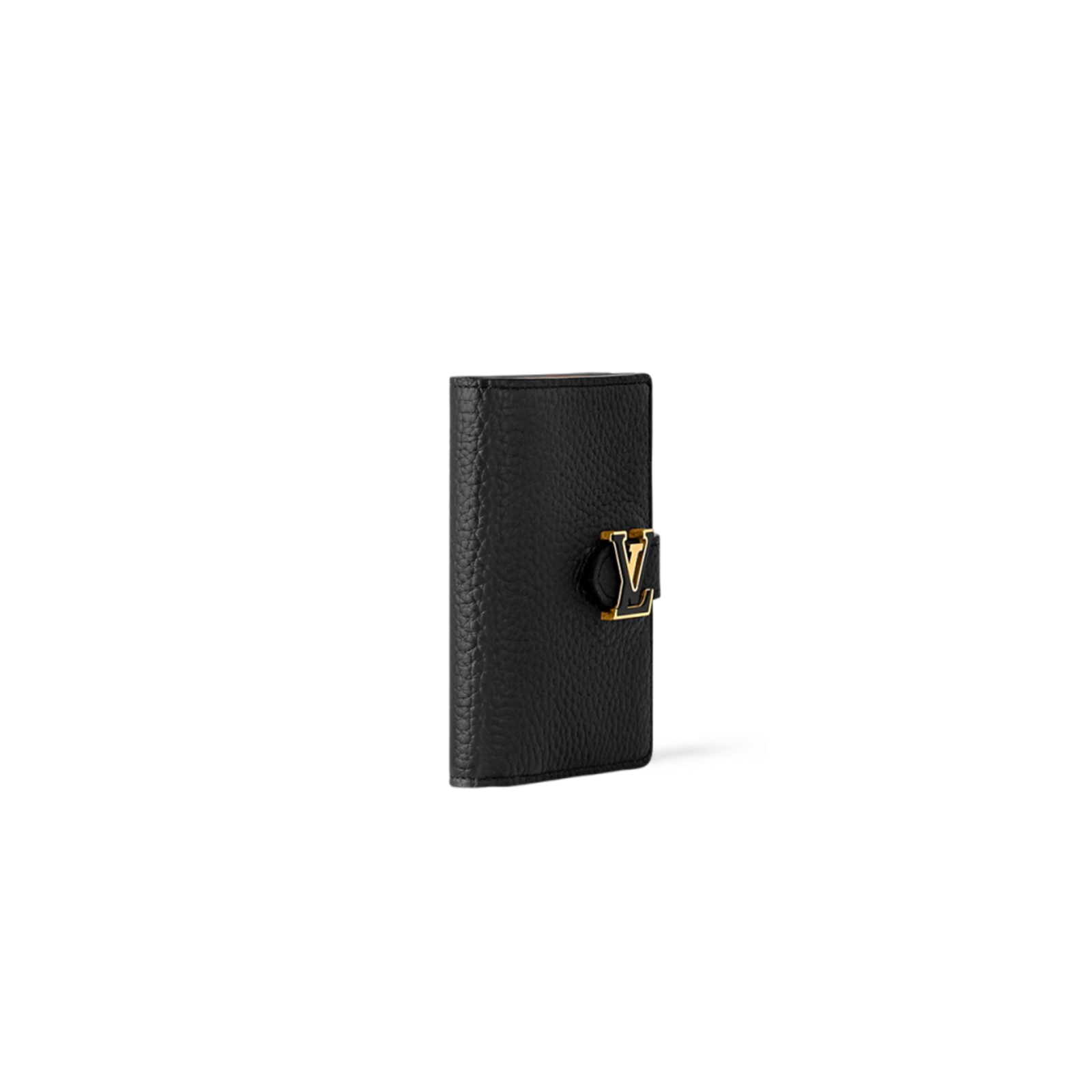 M81561 LouisV Vertical Wallet - Black Taurillon Leather - 9 × 12 × 1 cm