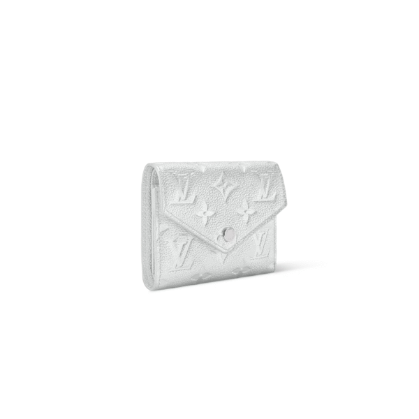 M26896 LouisV Wallet - Silver Leather - 12 × 9.5 × 2.5 cm