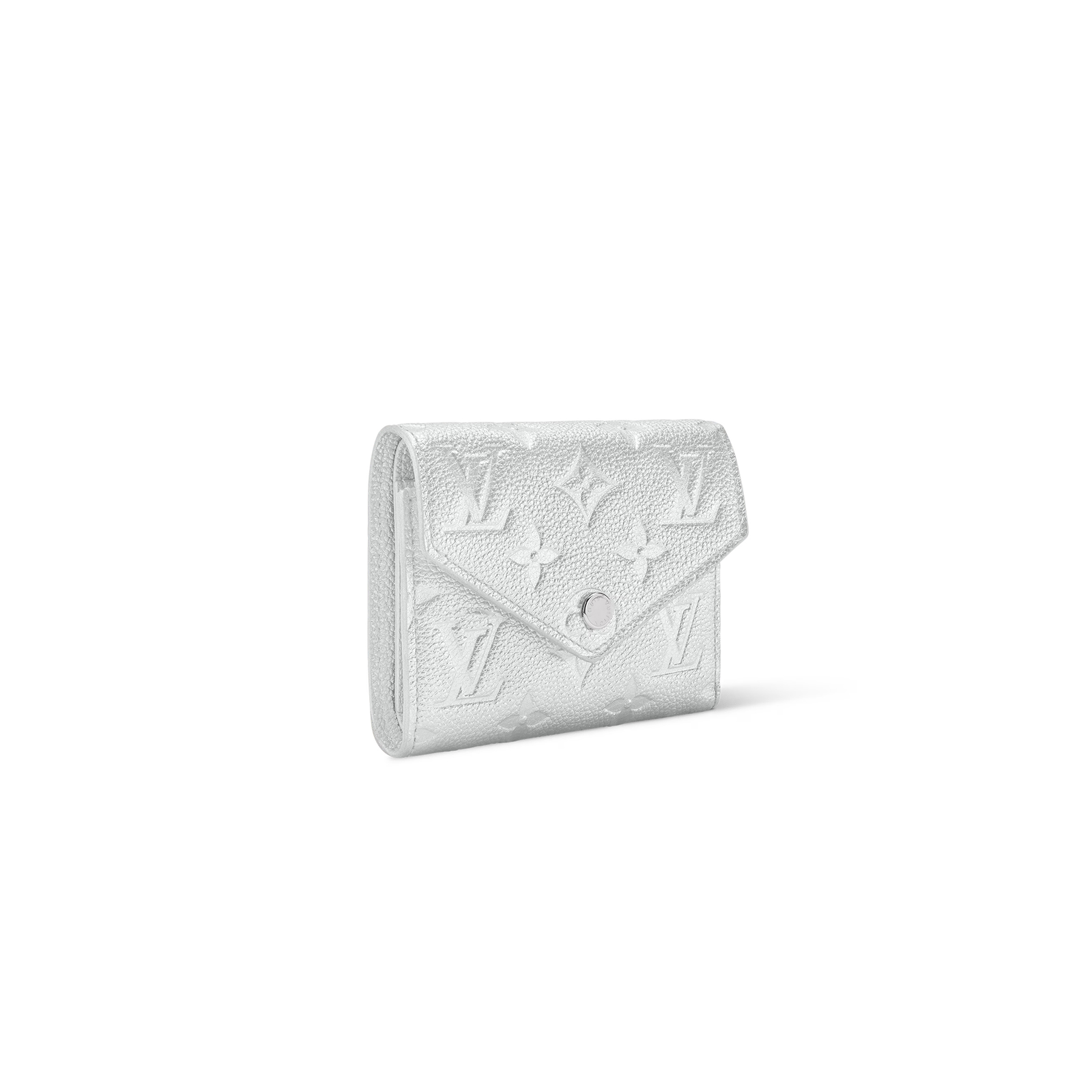 M26896 LouisV Wallet - Silver Leather - 12 × 9.5 × 2.5 cm