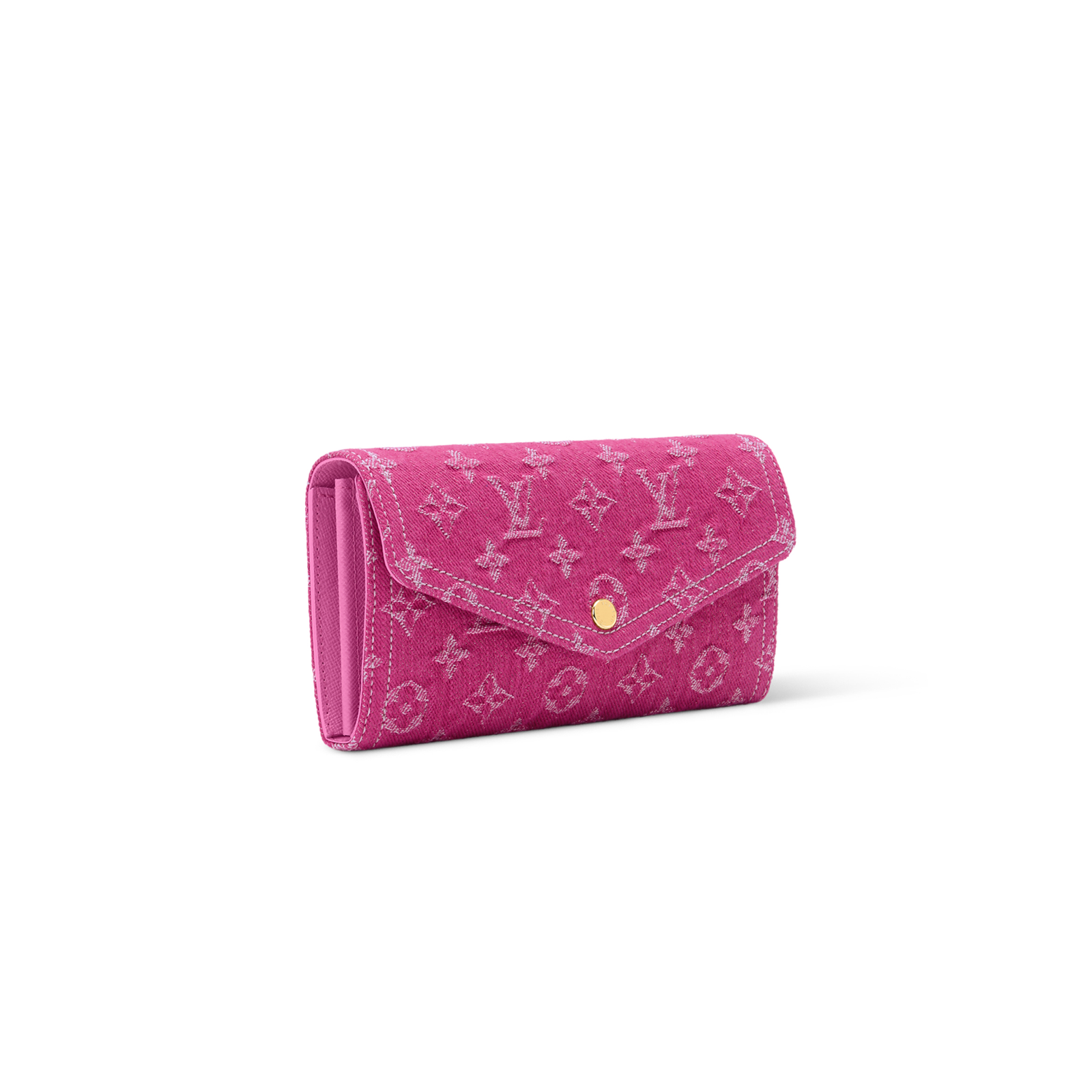 M28280 LouisV Sarah Wallet - Rose Red Denim  Monogram Canvas - 19 × 10.5 × 2 cm