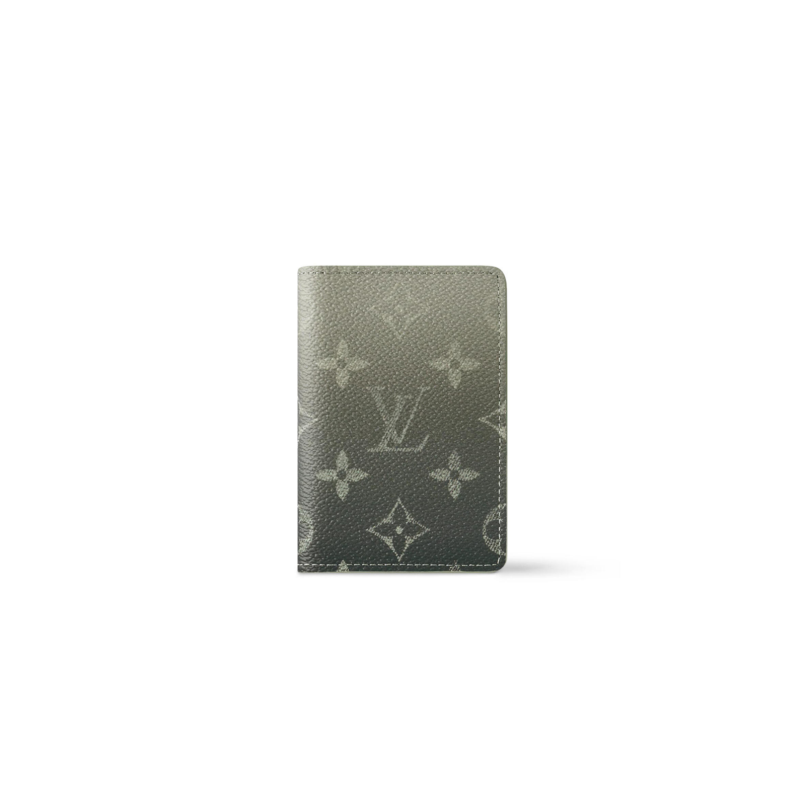 M11549 LouisV Pocket Wallet - Grey Green Brushed Monogram Leather - 7.5 × 11.1 × 1 cm
