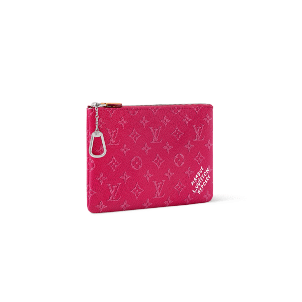 M27109 Louis Vuitton Medium Key Pouch Monogram Heritage Canvas Pink 15.5 x 1 x 24 cm
