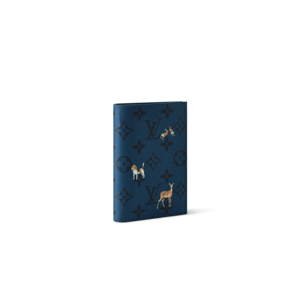 M27052 Louis Vuitton Passport Cover Monogram Forest Canvas Blue 14 x 2.5 x 10 cm