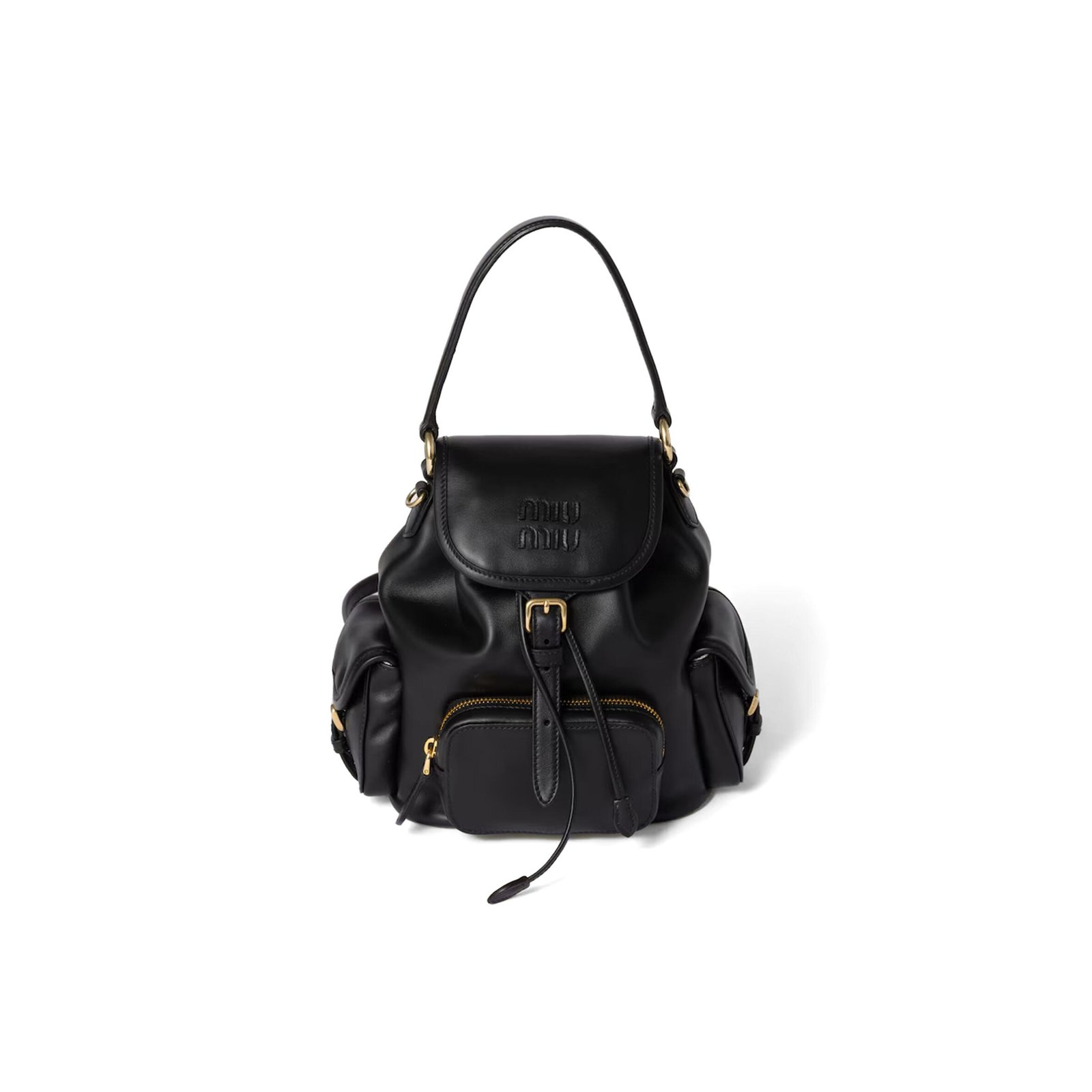 5BZ043 MIU LEATHER BACKPACK  (22*18*11.5cm)