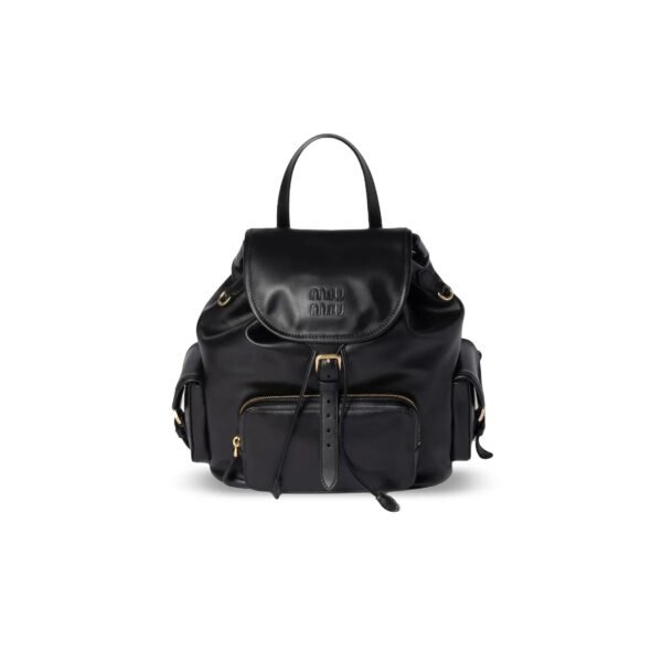 5BZ042 MIU LEATHER BACKPACK  (29.5*25*12.5cm)