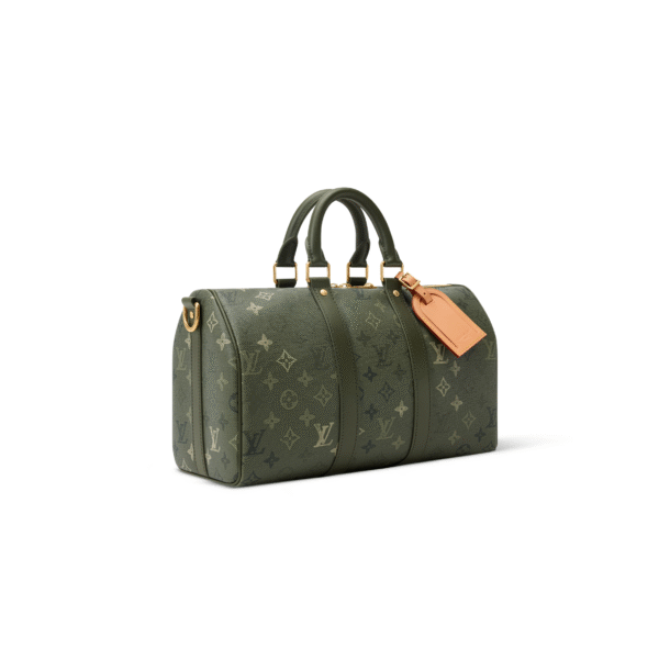 M27054 LouisV Keepall Bandoulière 35 - Green Monogram Surplus Coated Canvas Leather - 34 × 21 × 16 cm