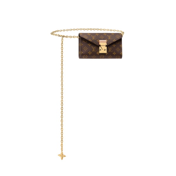 M4869Z LouisV Uch Metis Belt Bag - Brown Monogram Canvas Metal Chain - 13.5 × 8 cm