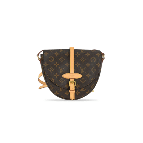 M51233 LouisV Vintage Saddle Bag - Brown Monogram Canvas Leather Trim - 22 × 24 × 7 cm