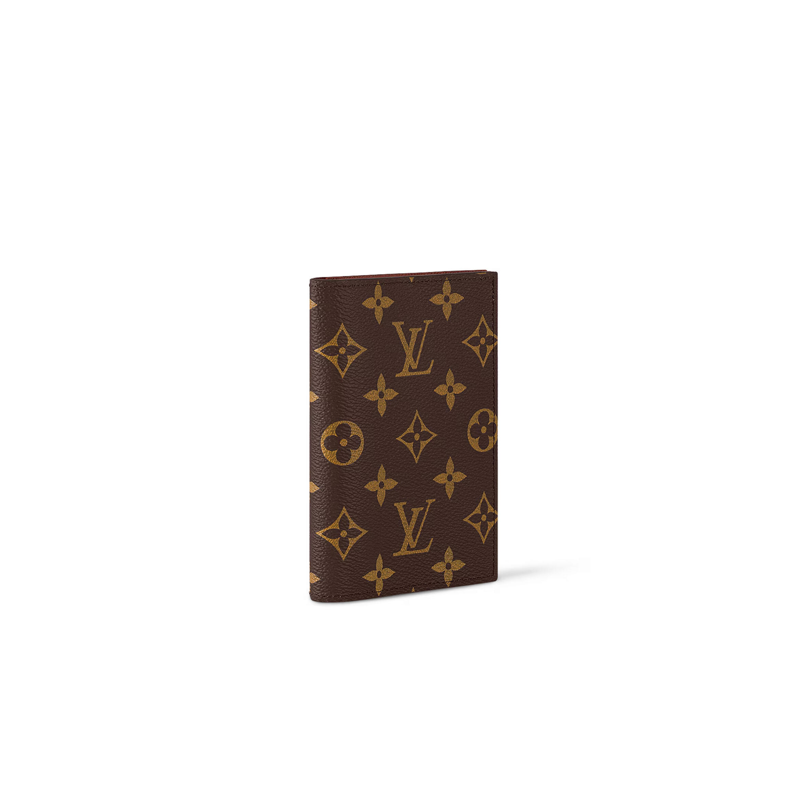 M64502 LouisV Passport Cover - Brown Monogram Canvas  Leather Trim - 14 × 10 × 2.5 cm