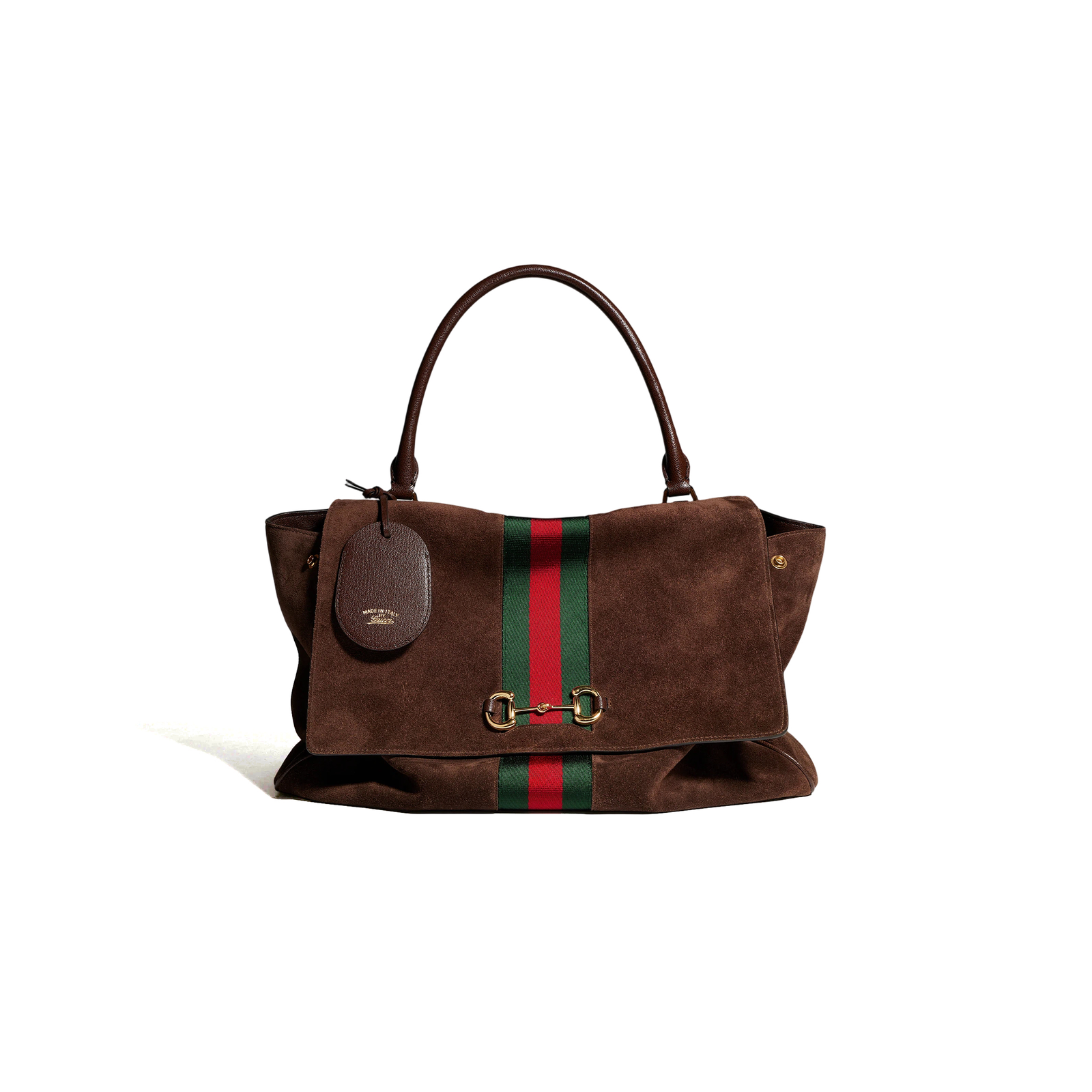 875019 Gucci Generation Gucci Top Handle Bag Brown Suede Leather Horsebit Handbag Shoulder Bag 37 × 29 × 13 cm